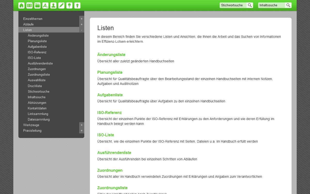 Verwendung des Organisationssystem über einen Web-Browser